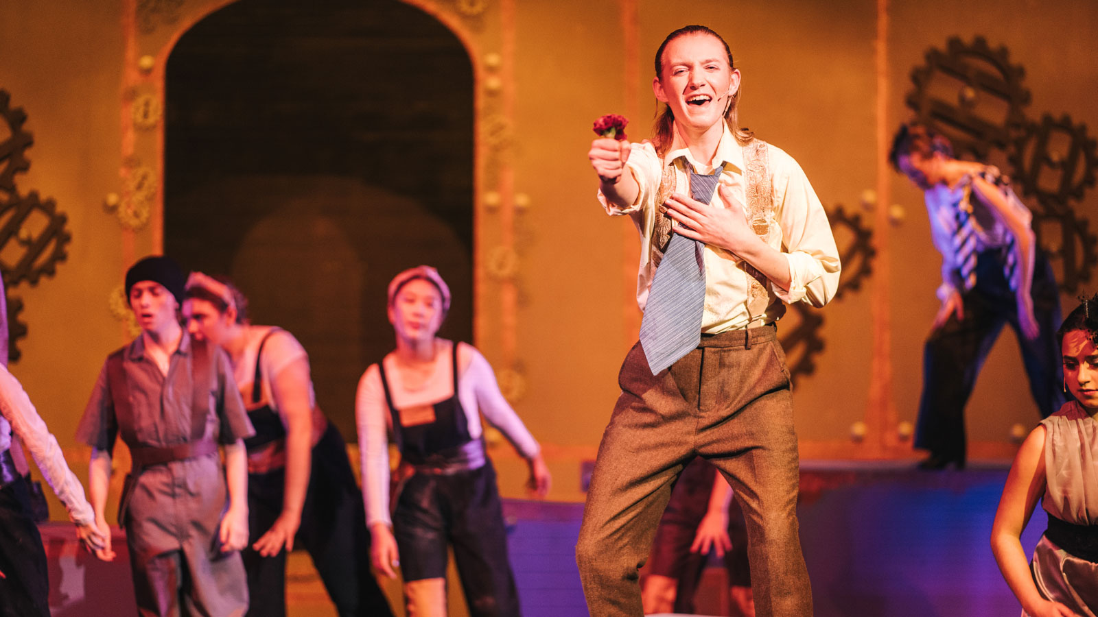 student actors on stage