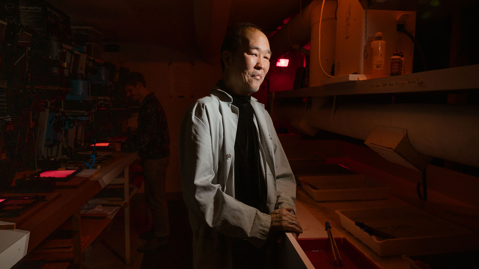 teacher in a darkroom