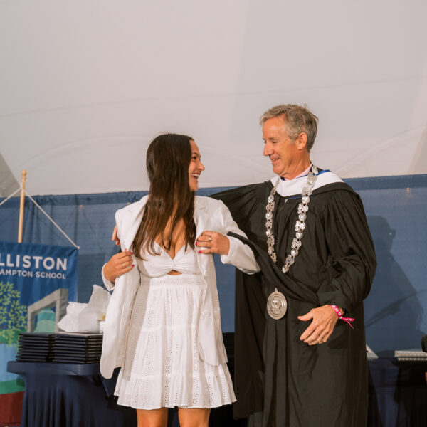 Student receives White Blazer Award from Head of School