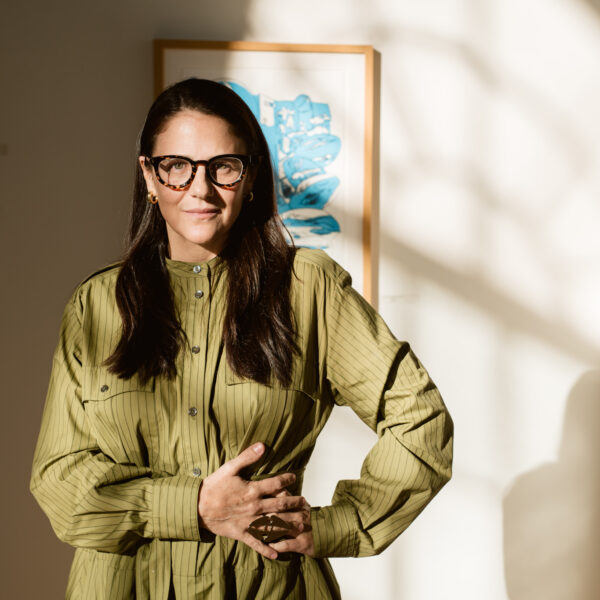 Phoebe Stephens '93 in Grubbs Gallery standing