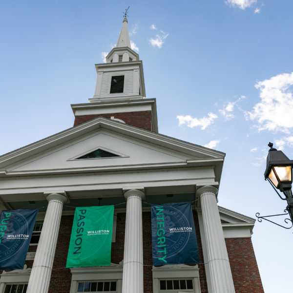 exterior of a building with street lamp