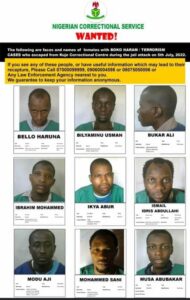 Names Of Boko Haram Members Who Escaped From Kuje Prison 2022